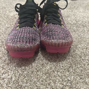 Nike Women's Pink and Black VaporMax Athletic Shoes